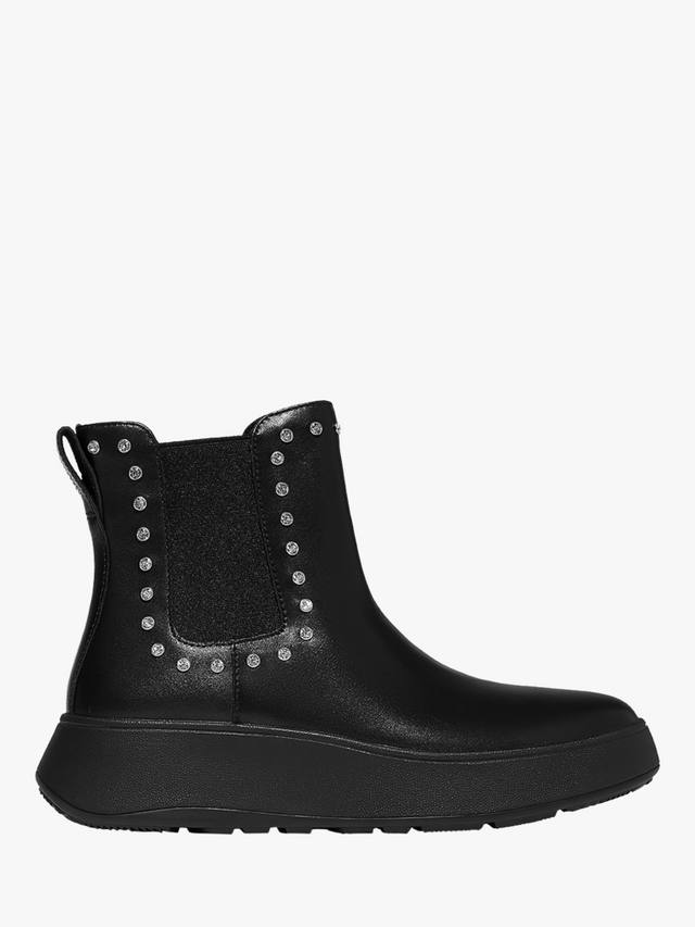 F-Mode Gem Trim кожаные челси-ботинки на платформе FitFlop, All Black