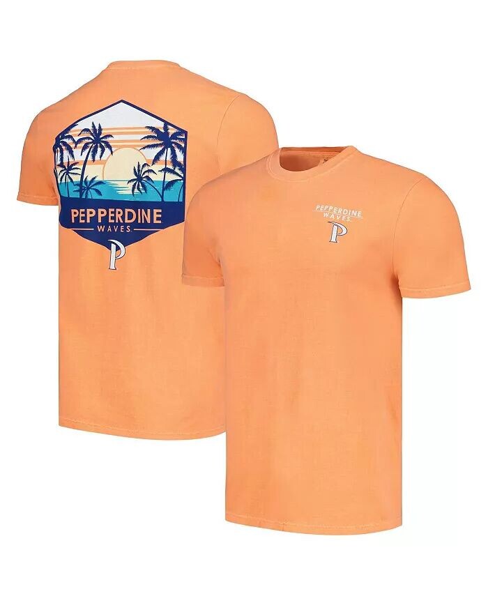 

Мужская оранжевая футболка Pepperdine Waves Landscape Shield Image One