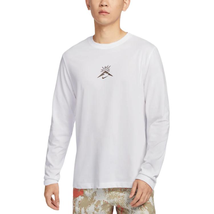 Мужская футболка для бега Trail Dri-FIT с длинными рукавами Nike, белый — фото 3