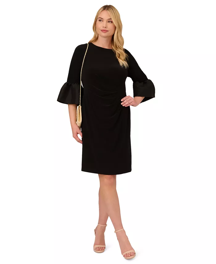 

Женское платье с присборенной талией и расклешенными рукавами Adrianna Papell, черный