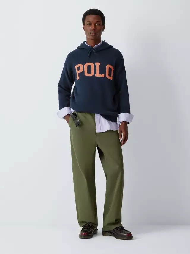 Толстовка-поло, темно-синяя с оранжевым рисунком Ralph Lauren — фото 3