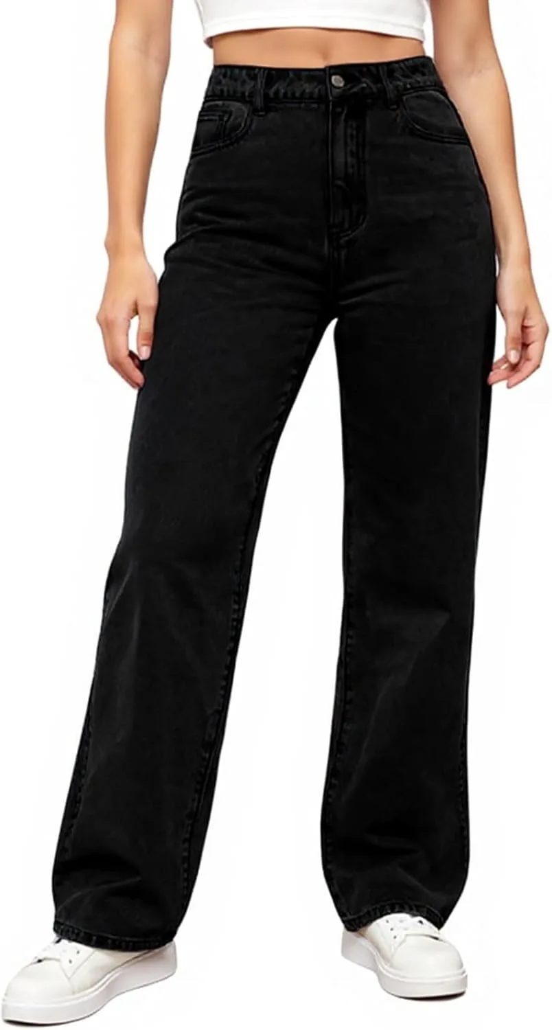 Джинсы женские Wide Leg High Waisted Baggy Stretchy — фото 2