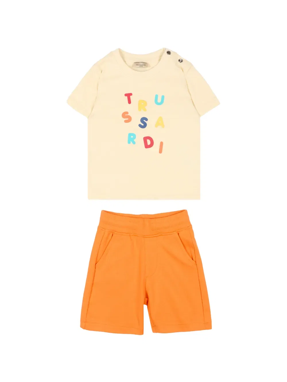 Короткий комплект с логотипом Trussardi Junior, нейтральный
