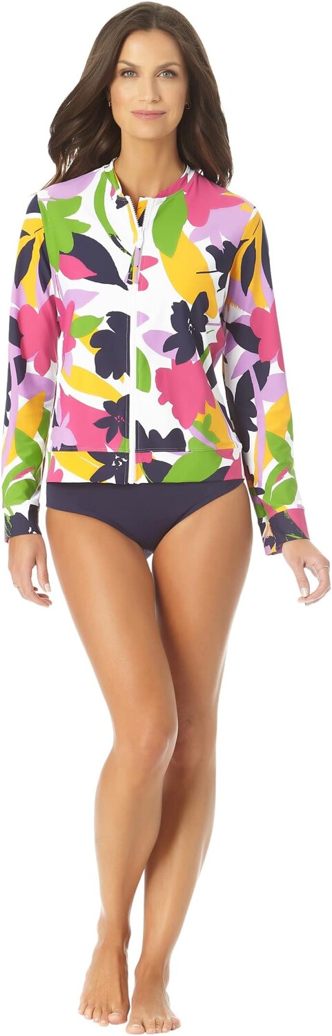 

Купальник Anne Cole Long Sleeve Zip Front Rash, разноцветный