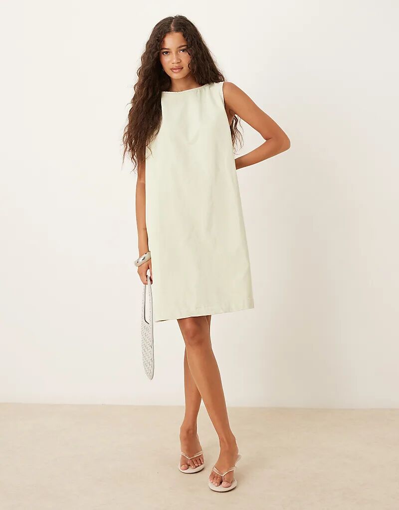 

Джинсовое мини-платье ASOS DESIGN фисташкового цвета