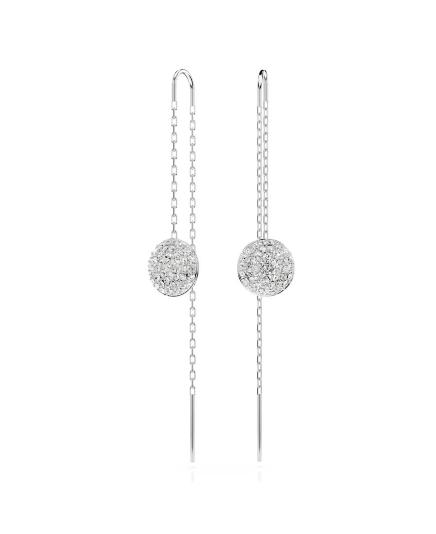 

Серьги-подвески Метеора белого, родиевого или розово-золотого цвета Swarovski, Silver