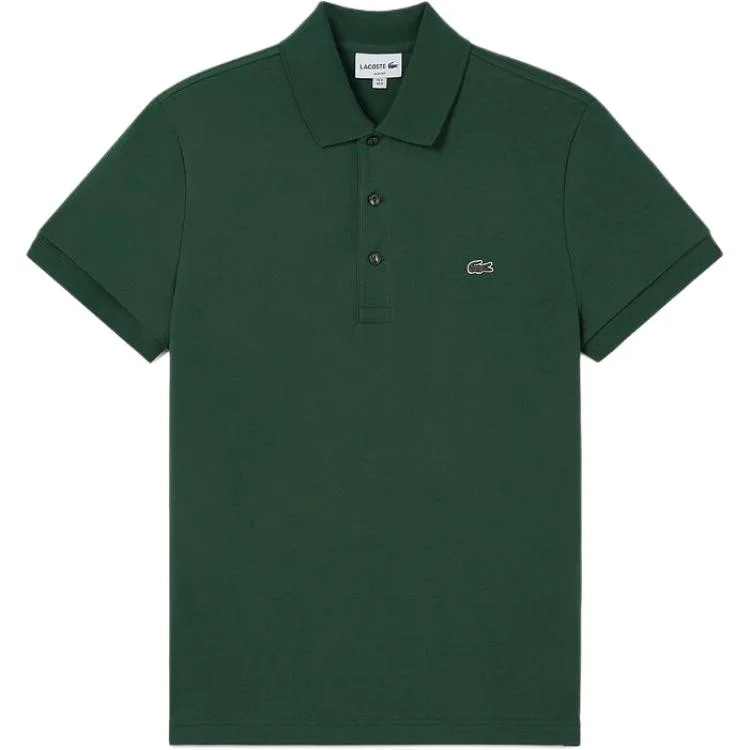 Футболка поло Lacoste с вышитым логотипом, Классический крой, зеленый