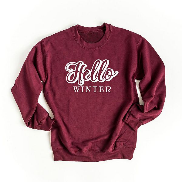 

Ретро свитшот hello winter Simply Sage Market, Maroon