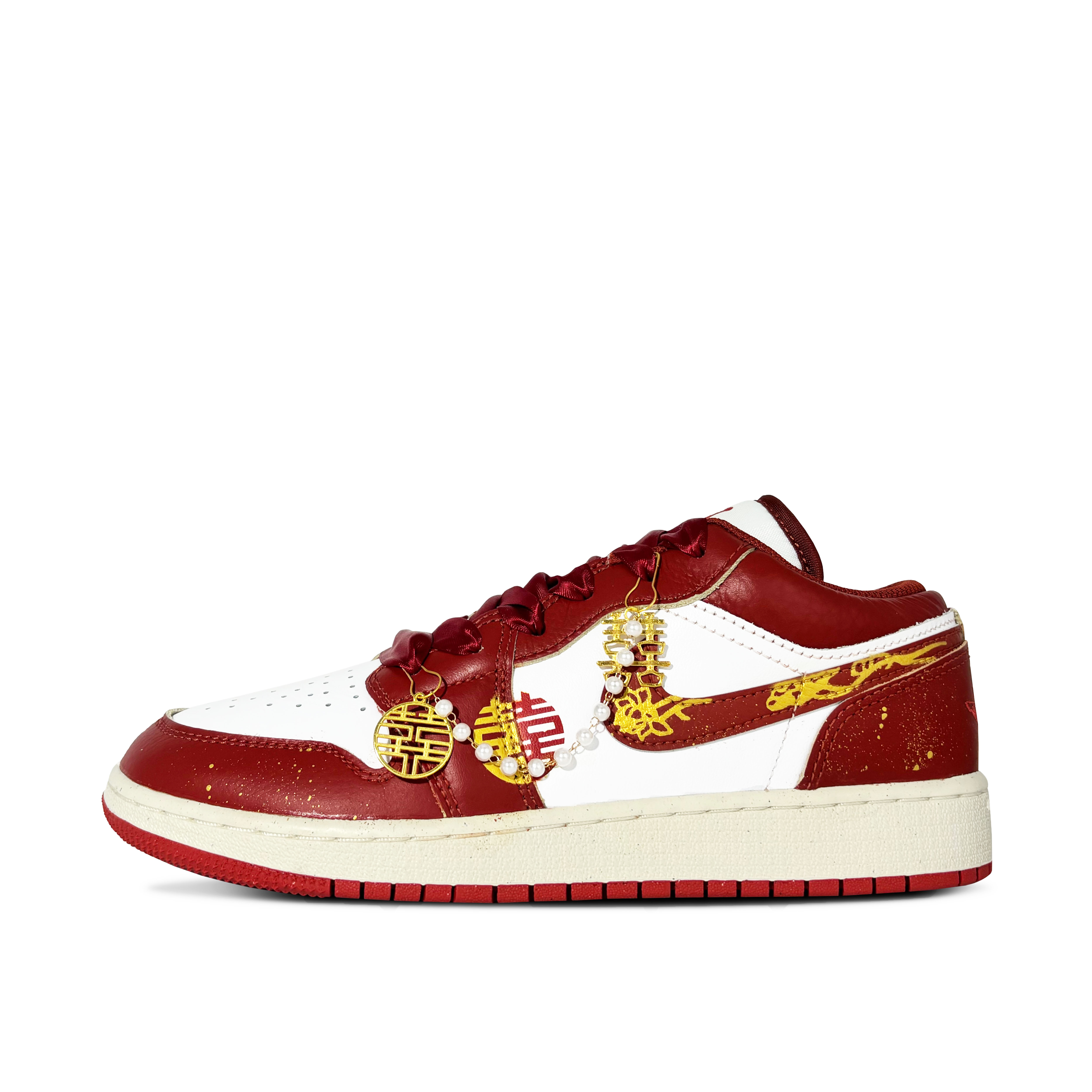 

Кроссовки Air Jordan 1 Vintage Basketball Shoes Women's Low-top Gold, цвет Chinse and Ming