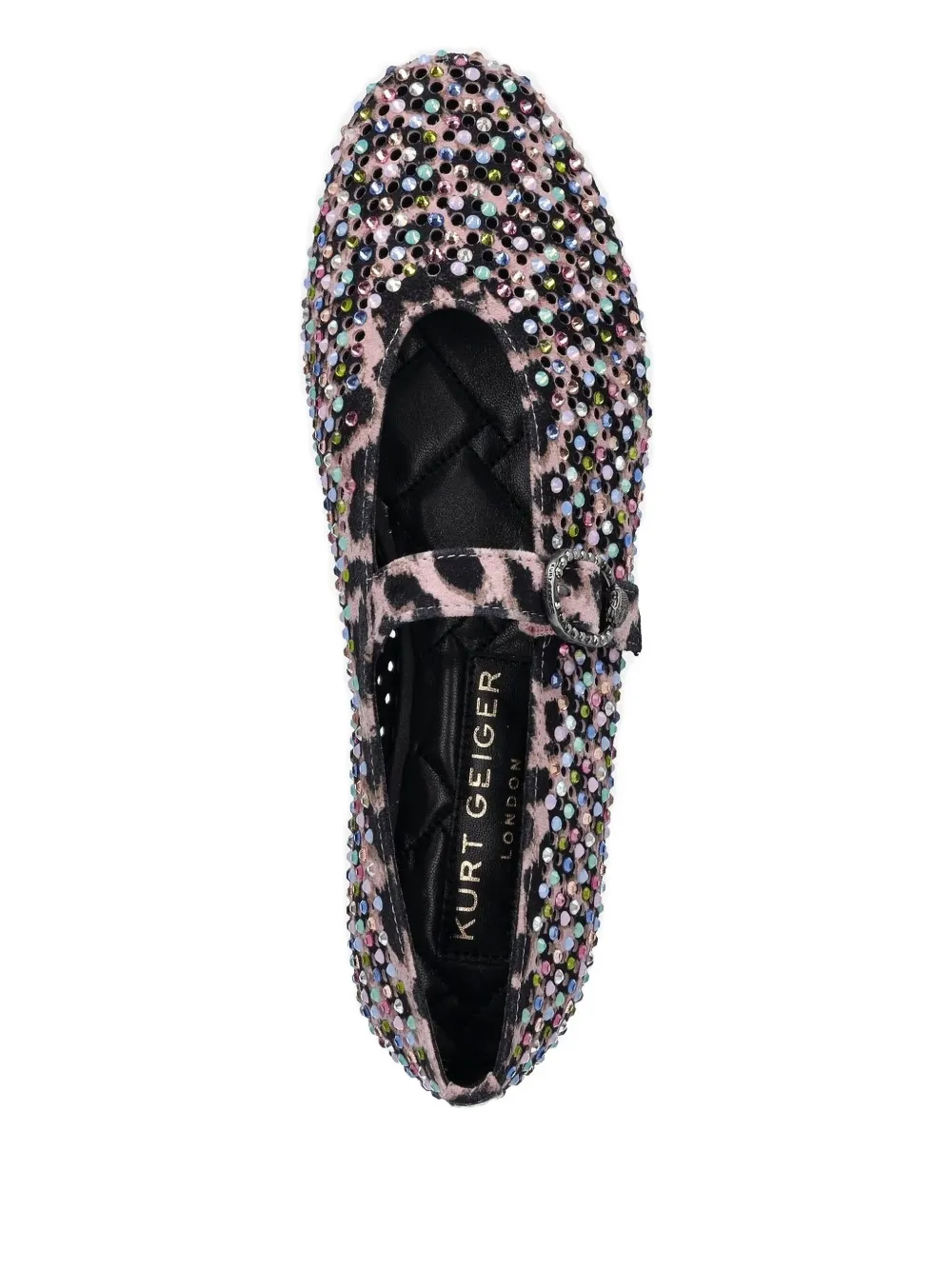 Балетки с леопардовым принтом, украшенные кристаллами Kurt Geiger London, розовый — фото 3
