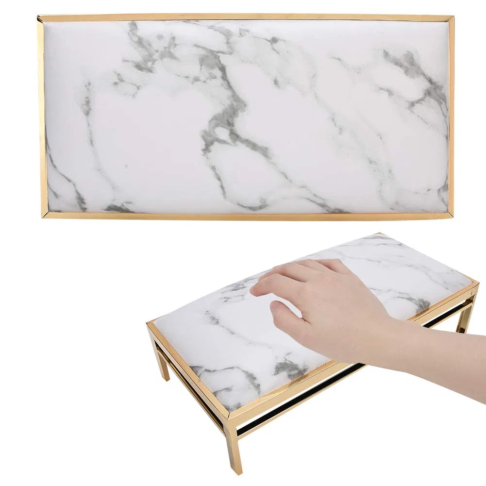 Подставка для рук для маникюра с держателем, из искусственной кожи ‎Wakects, Marble — фото 3