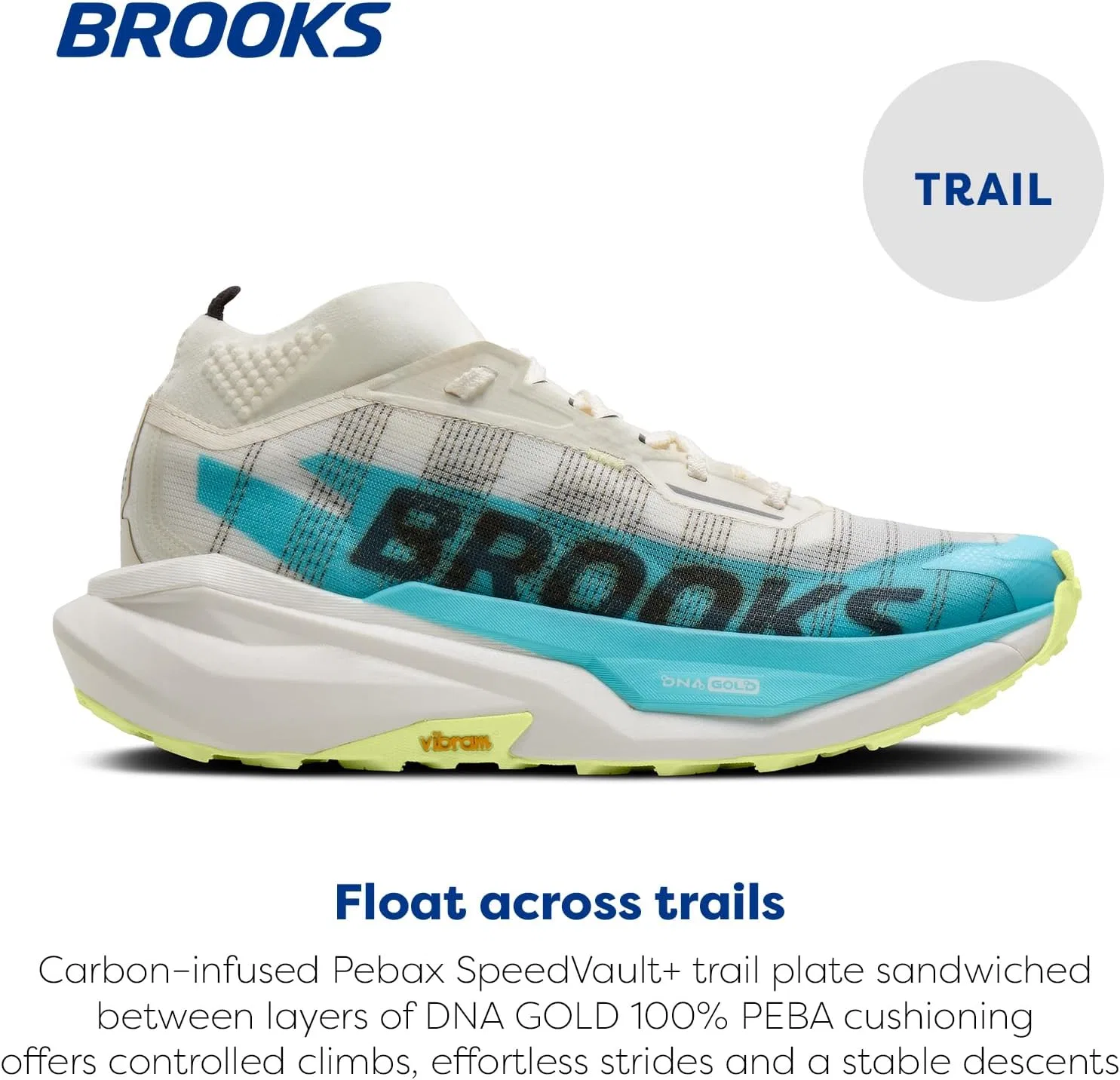 Мужские кроссовки Brooks Cascadia Elite, Star White Bluefish Black — фото 2