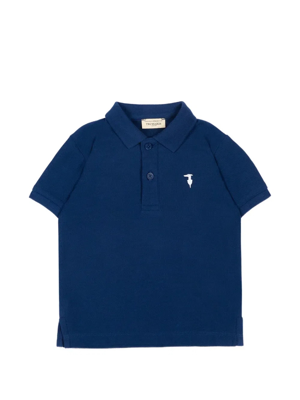 Поло с коротким рукавом и логотипом Trussardi Junior, синий