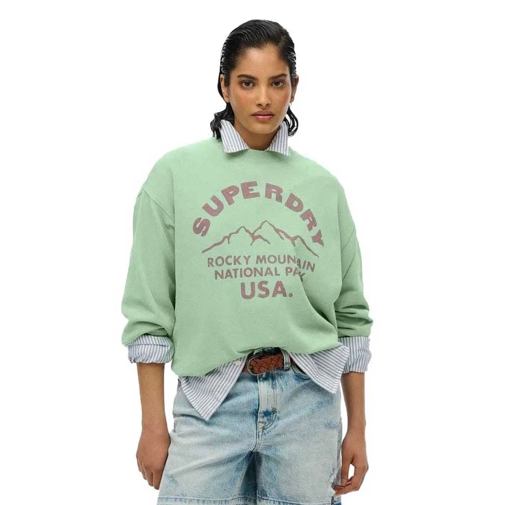 

Толстовка Superdry Outdoor Mono Loos Fit, зеленый