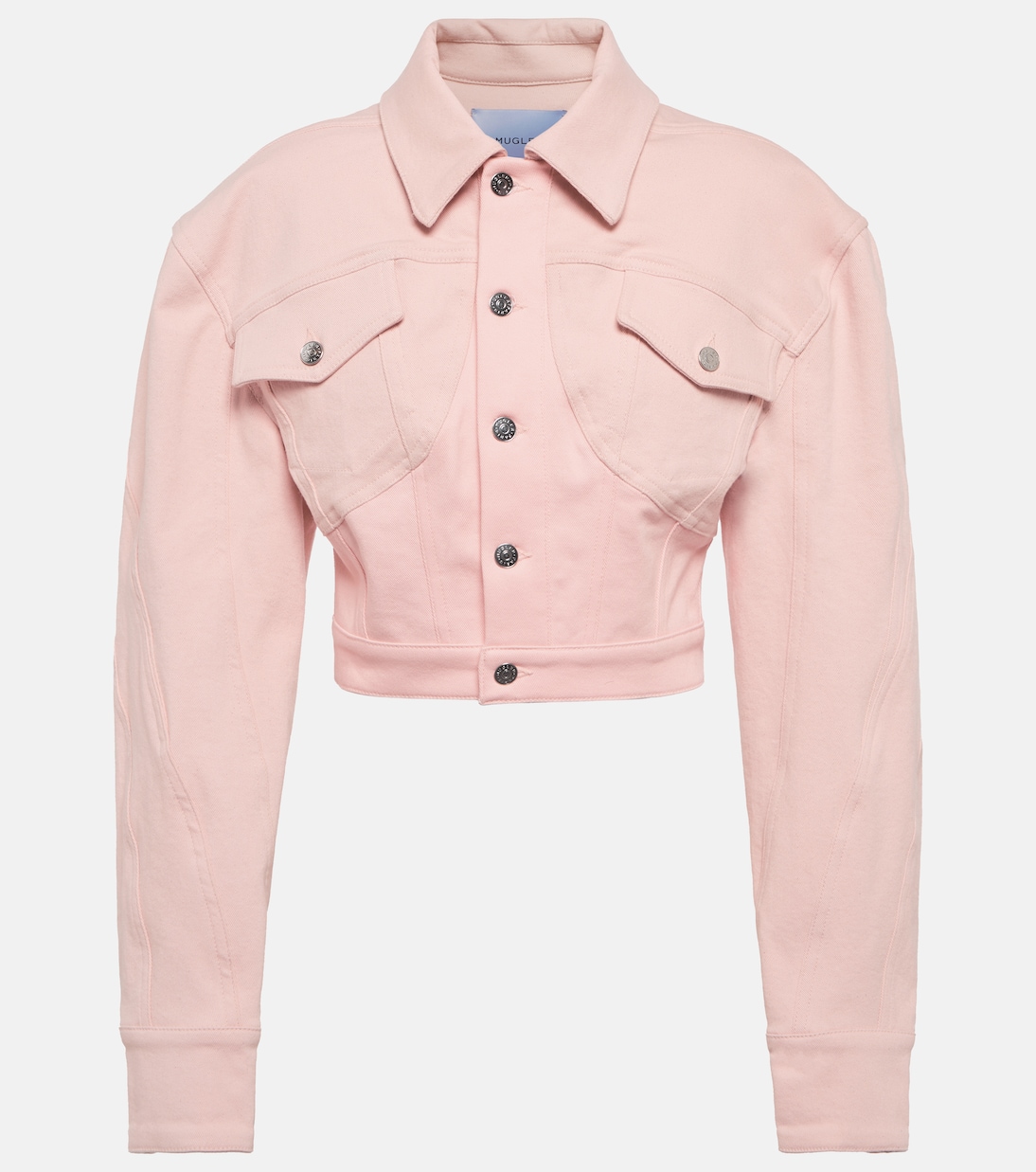 

Укороченная джинсовая куртка Mugler, Pale Pink