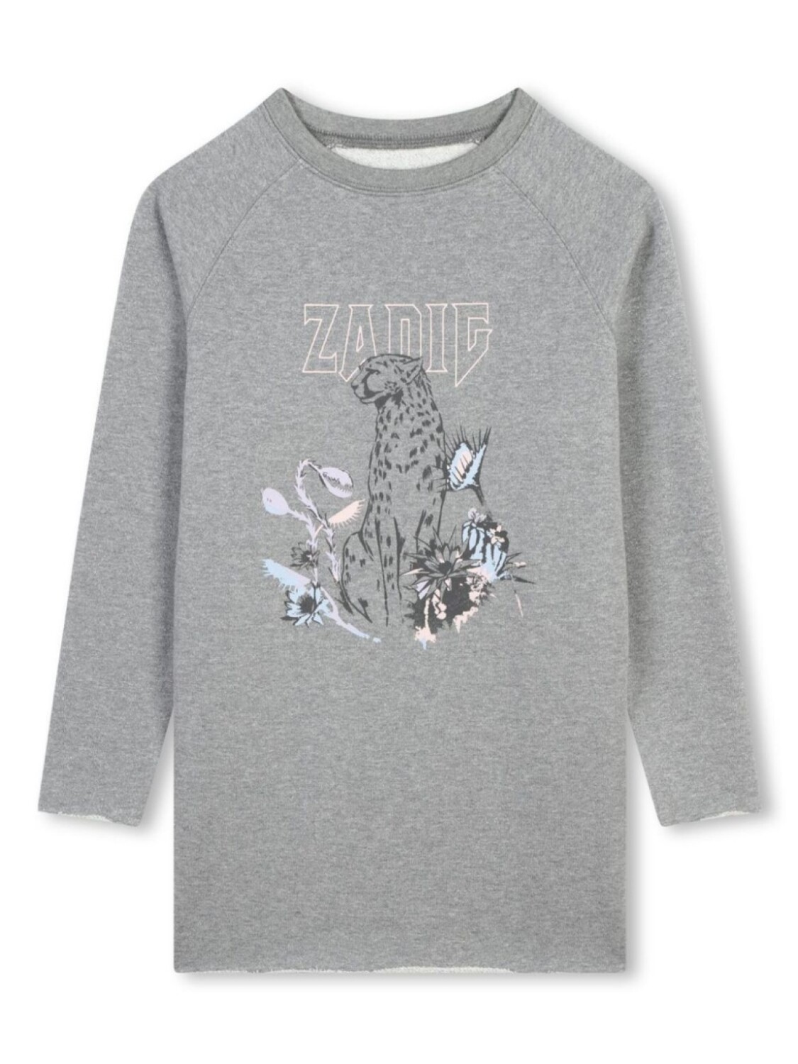 

Мини-платье с леопардовым принтом Zadig & Voltaire Kids, серый