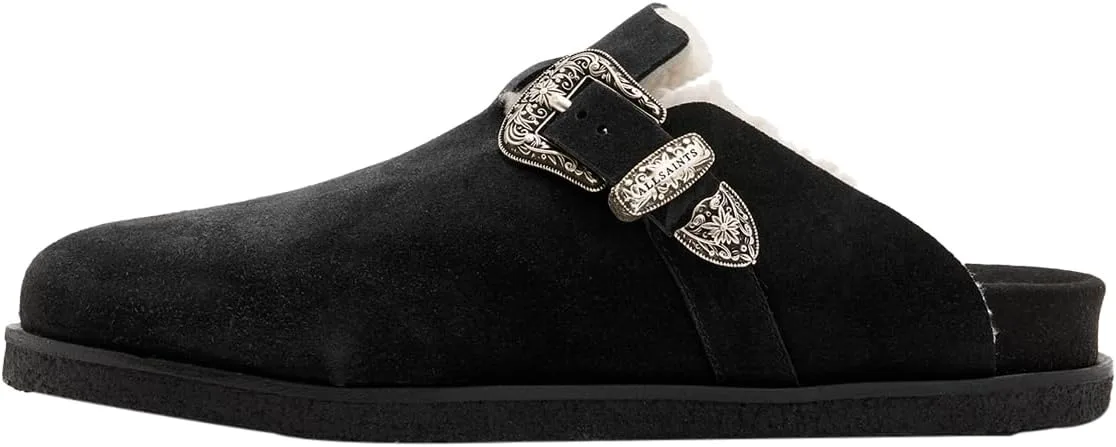 Мужские мюли AllSaints Carlo с мехом, черный
