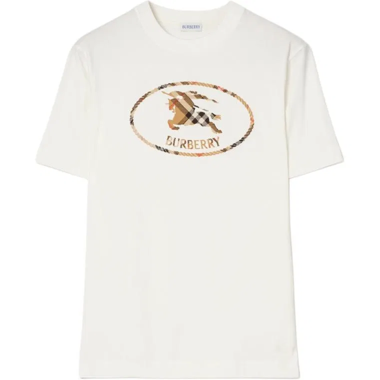 Футболка Burberry Check Knight Stamp, White