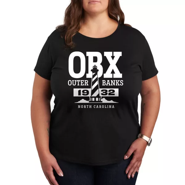 

Плюс футболка с рисунком маяка от Obx Outer Banks Unbranded, черный