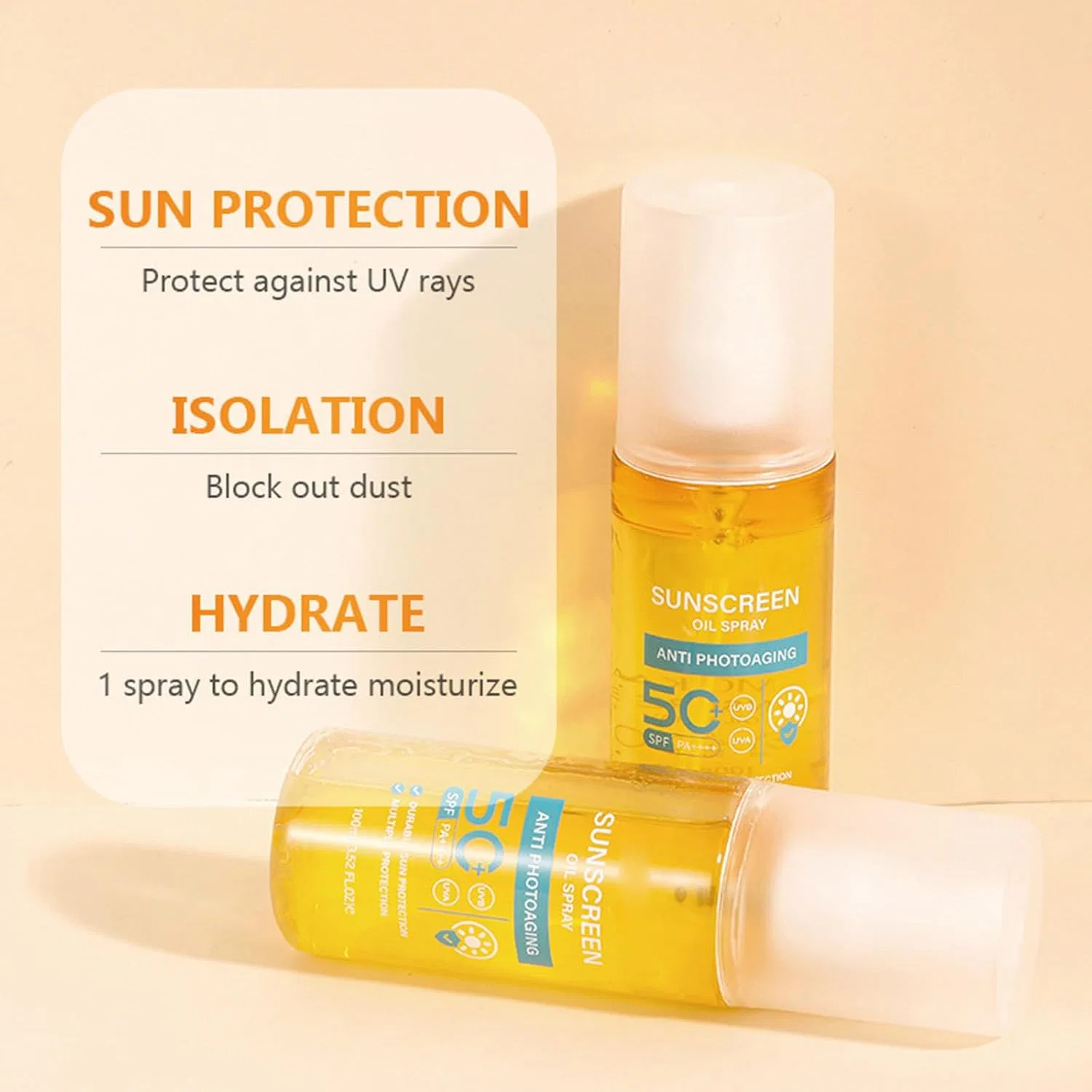 Солнцезащитный спрей для лица SPF50+ PA++++ Watery Essence, 100 мл, желтый — фото 4