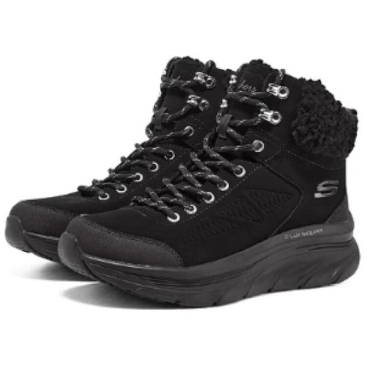Зимние ботинки Skechers с мехом и логотипом, черный — фото 3