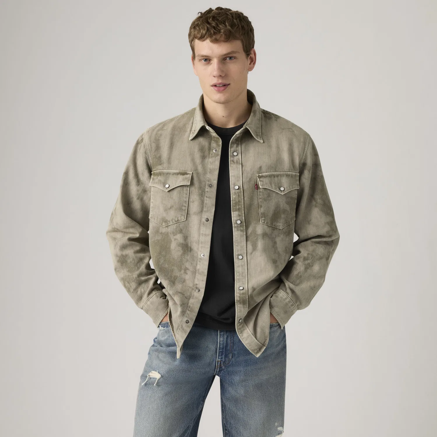 Свободная рубашка в западном стиле Levi's, Green