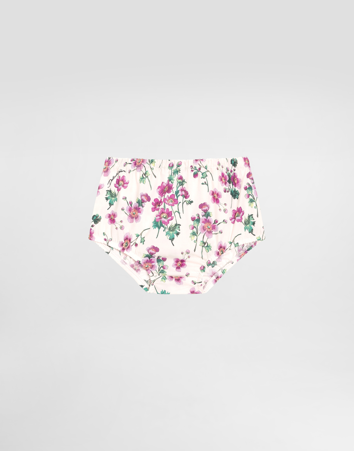 Платье из поплина с принтом "фиалки" Dolce&Gabbana, мультиколор — фото 3