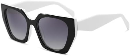 

Модные женские солнцезащитные очки 2027 года: элегантные многоугольные солнцезащитные очки в винтажном стиле для женщин, защита от ультрафиолета UV400 MTZJH, Black White