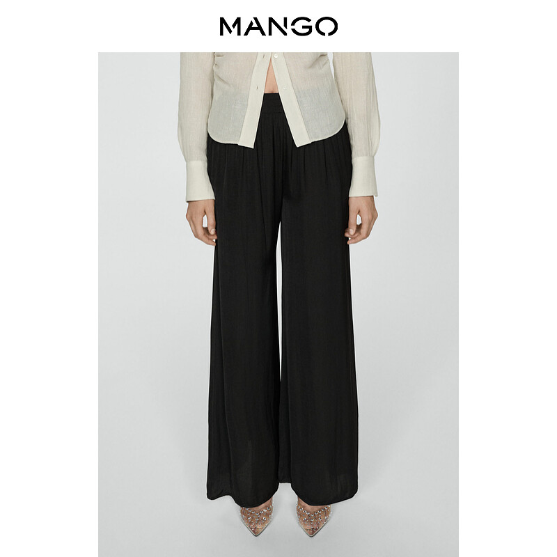 

Женские брюки Mango с эластичной резинкой на талии, черный