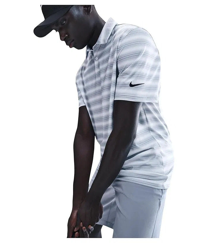 Поло Nike Dri-FIT Good Polo Short Sleeve Stripe, White/White/Black — фото 4