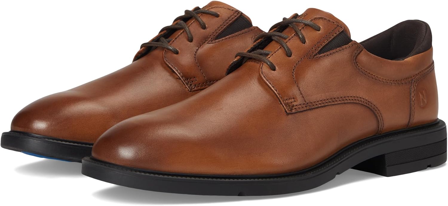 

Мужские туфли Nunn Bush Kore Icon с гладким носком, оксфорды, легкое надевание и снятие, для вечернего и повседневного ношения, Cognac