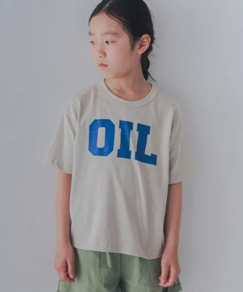 Детская футболка OIL Jeans-b 2nd с принтом слоновой кости