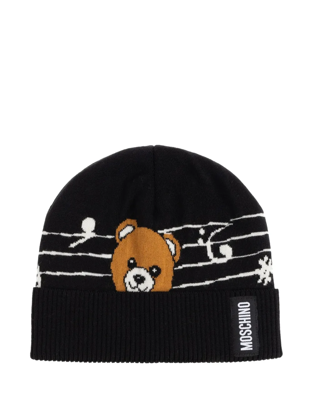 

Шапка-бини с плюшевым мишкой Moschino, черный