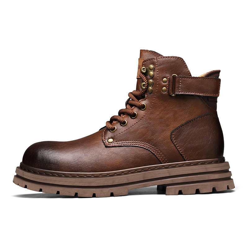 

Dunnu Мужские ботинки Martin черно-коричневые, без подкладки, цвет Brown, Unlined