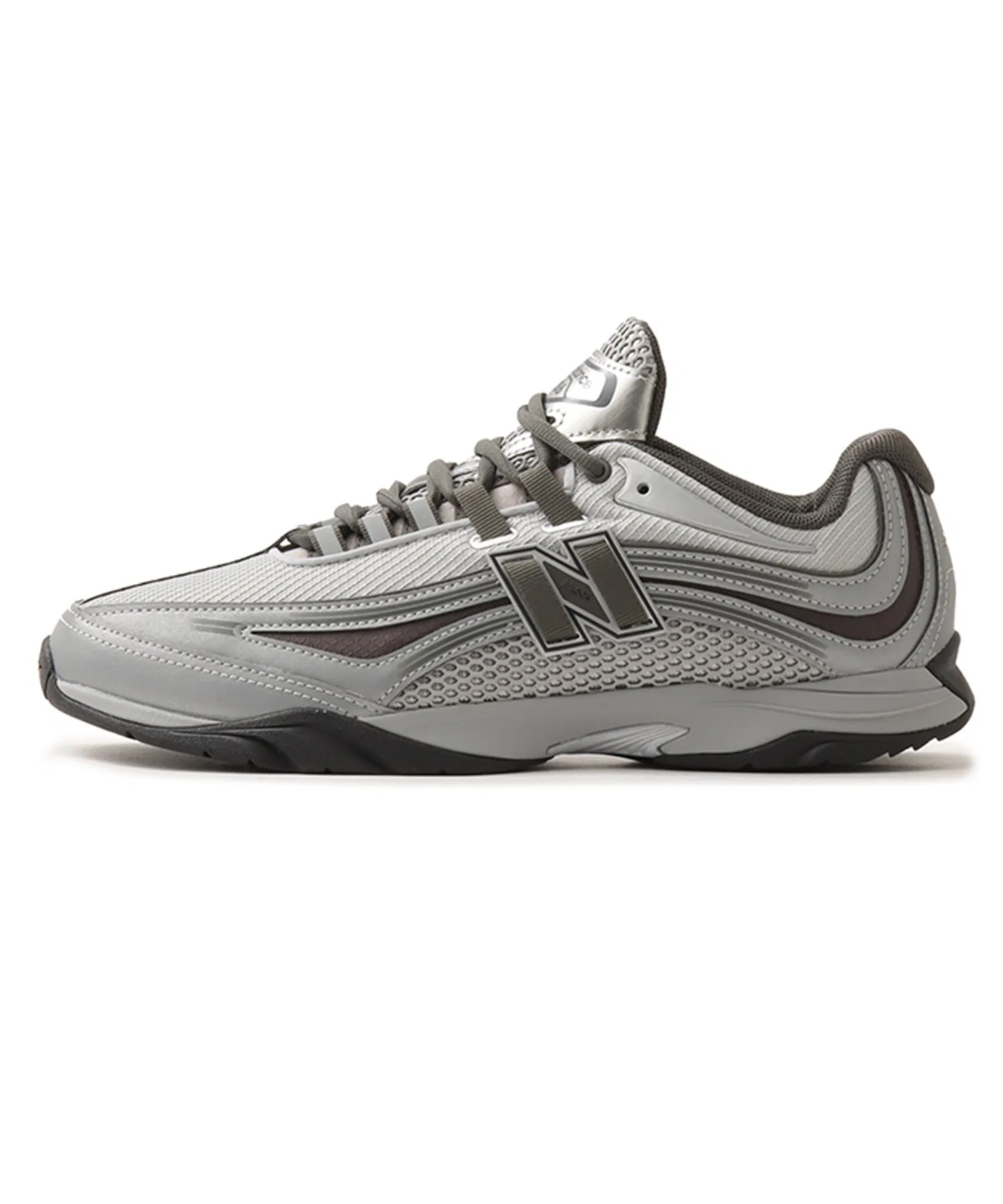 Мужские кроссовки из искусственной кожи и синтетики New Balance URC564KY серые — фото 4