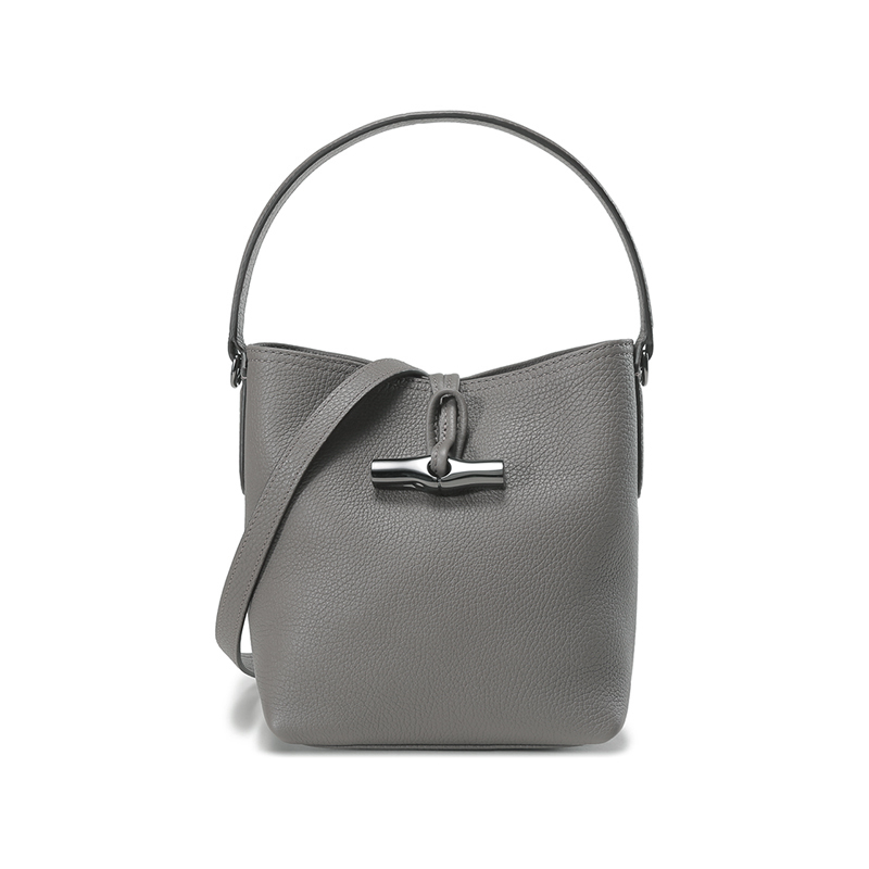

LONGCHAMP Сумка-ведро Roseau Essential из коровьей кожи, мини-сумка на одно плечо, серая женская