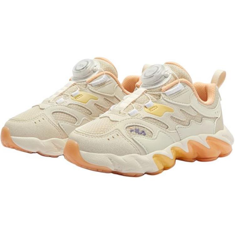 Кроссовки BOA Fern, износостойкие, низкие, детские, для детей от 3 до 7 лет FILA KIDS, экрю — фото 2