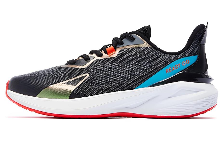 

Амортизирующие кроссовки Low Top для бега мужские черно-синие QIAODAN