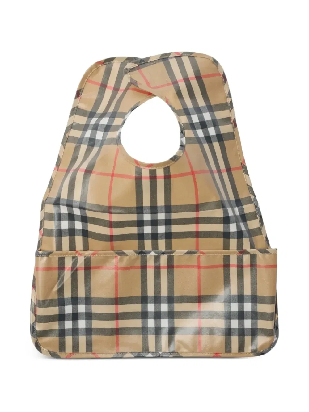 Нагрудник в клетку Burberry Kids, бежевый — фото 3