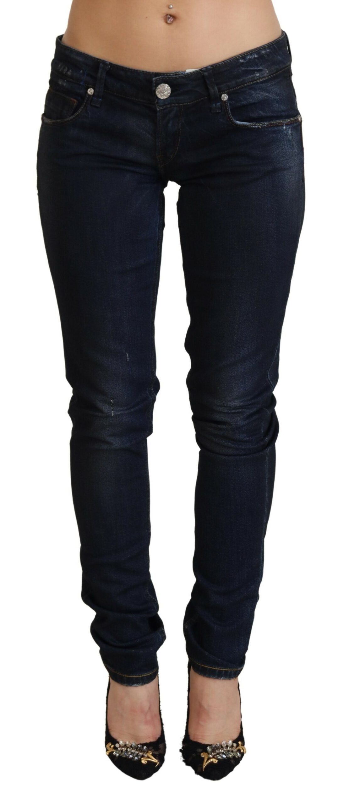 

Acht Заниженная талия Slim Fit Женские джинсы для женщин, синий