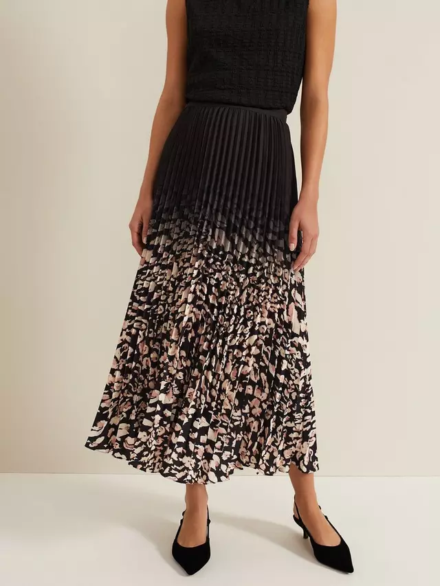 

Юбка Phase Eight Elmina Pleated, цвет natural/black