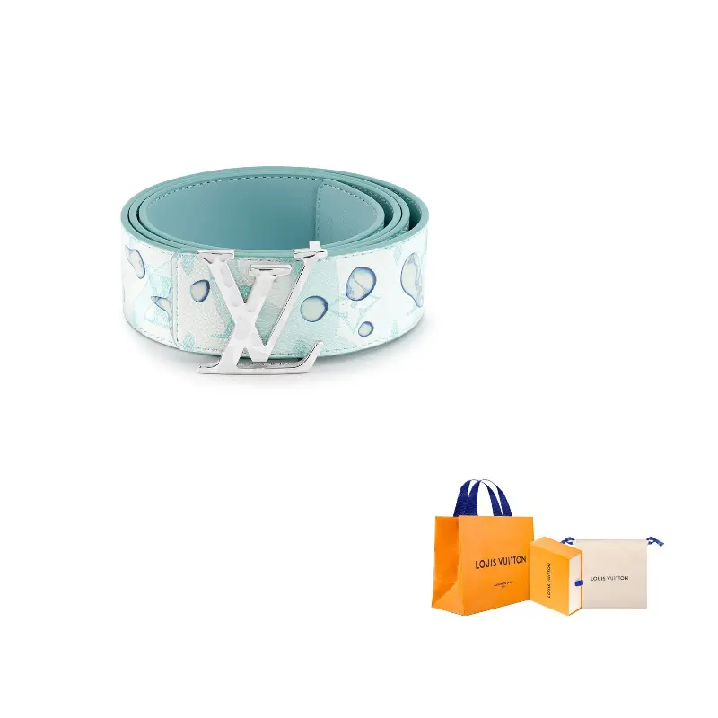 

LOUIS VUITTON Кожаный ремень унисекс мятно-зеленый шириной 4 см, Mint Green