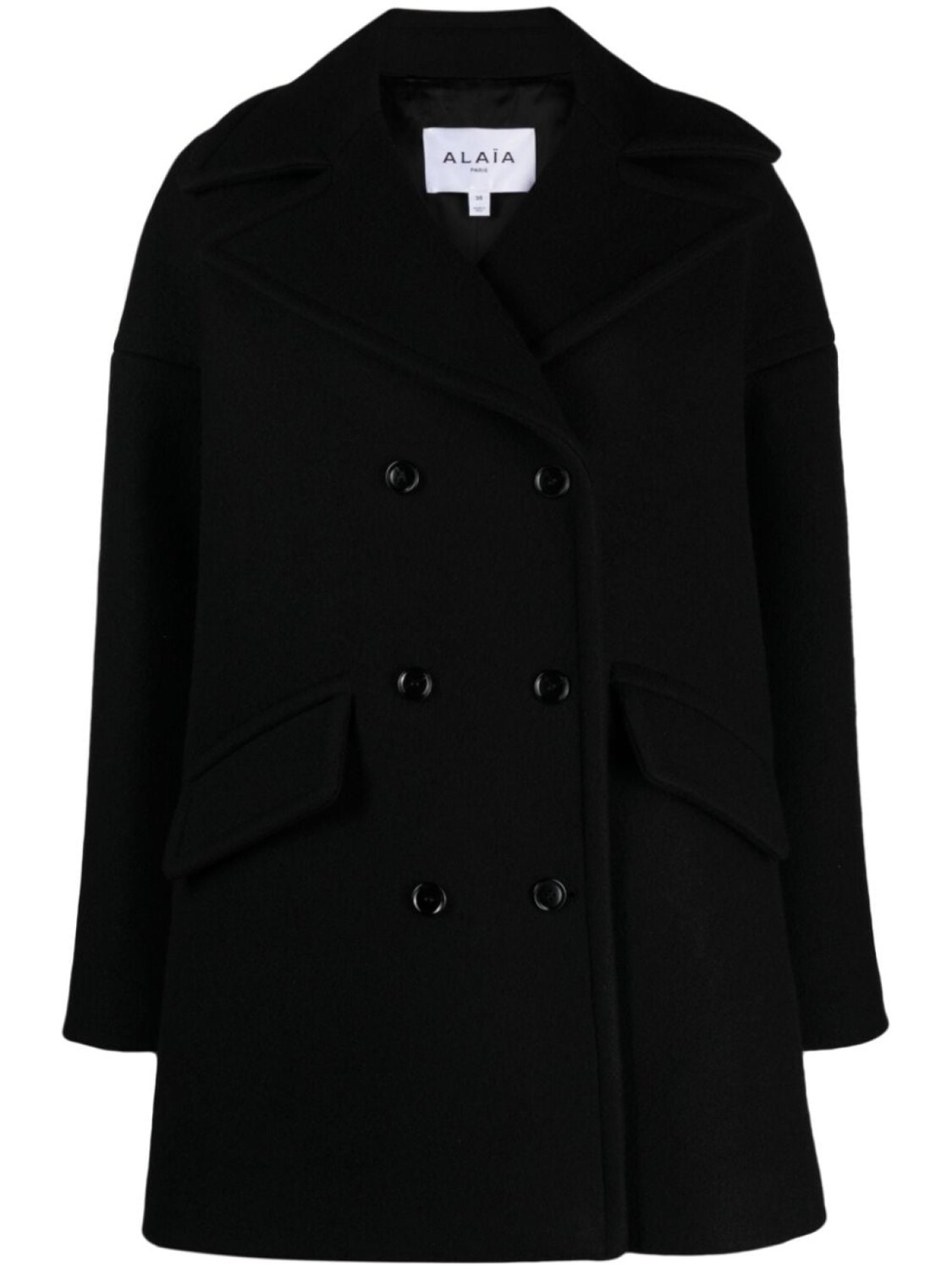 

Alaïa двубортное пальто, черный