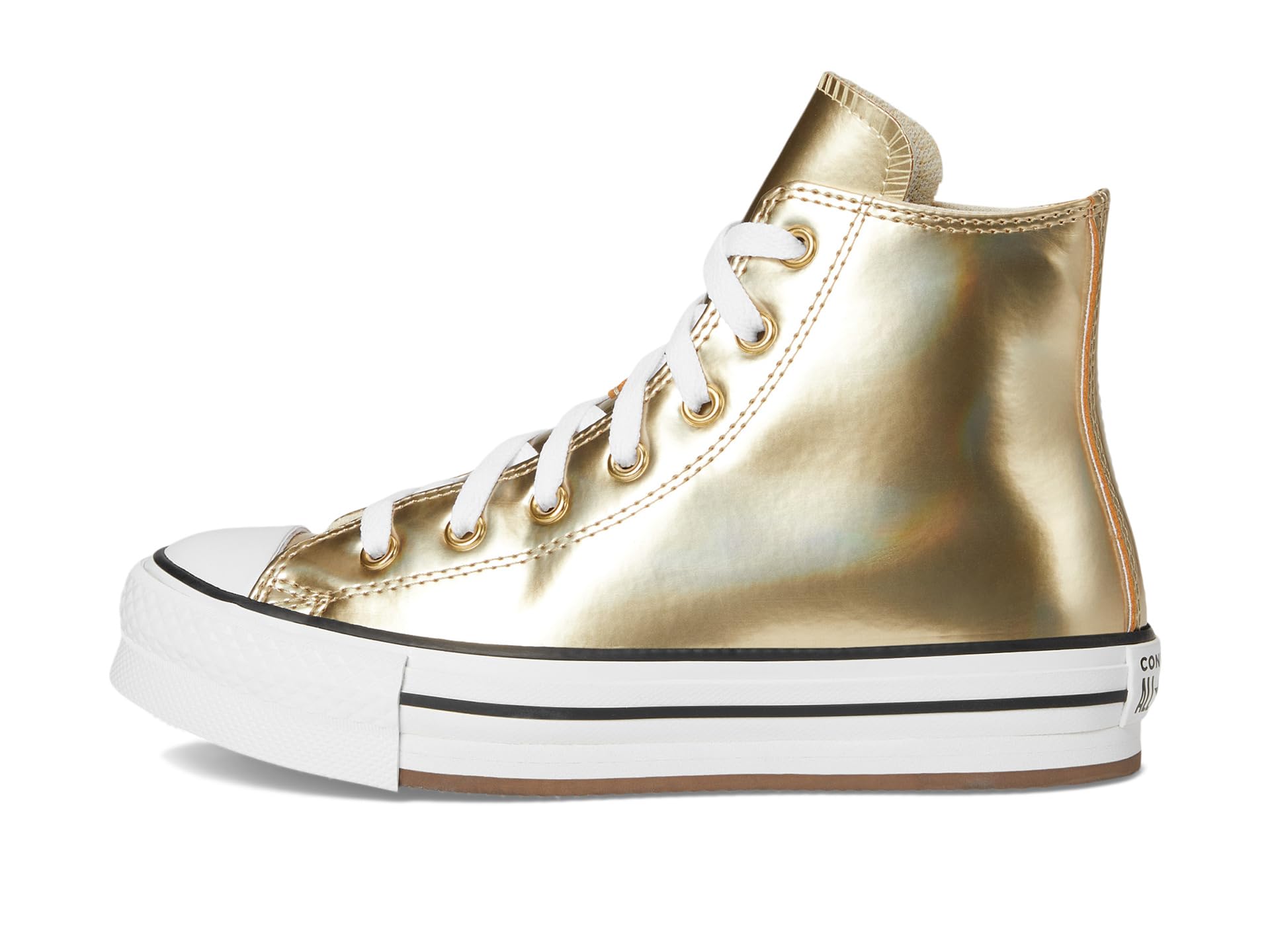 Туфли Converse Kids Chuck Taylor All Star Eva Lift Platform Metallic, цвет Metallic Light Gold/White — фото 4