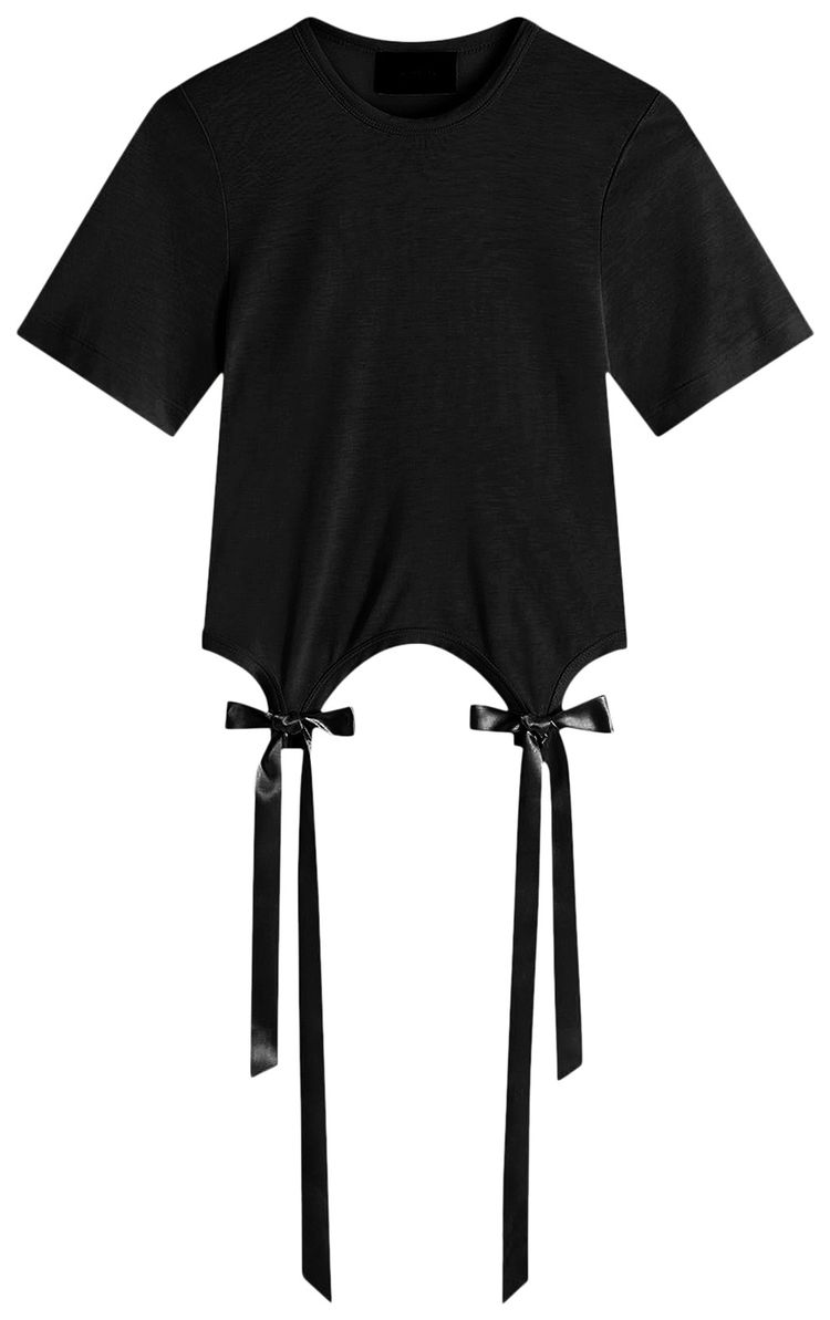 

Футболка Simone Rocha Bow Tail Easy T-Shirt 'Black', черный