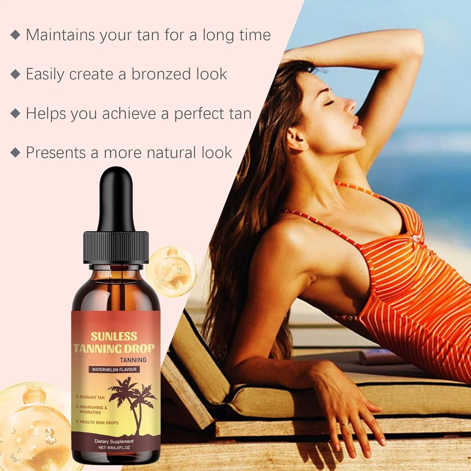 Средство для автозагара Sunless Tanning Drops Natural Tanning Oil, 60 мл — фото 4