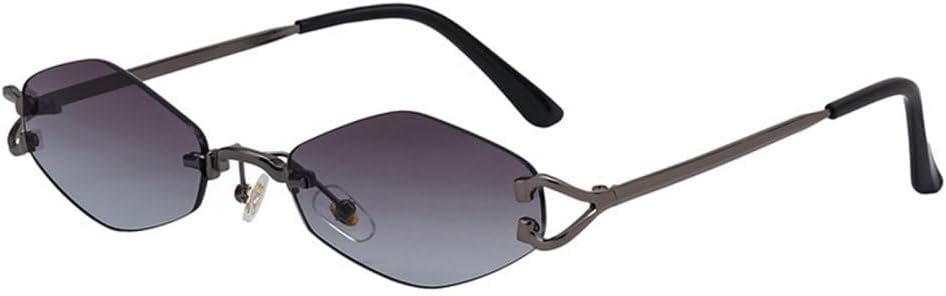 

Женские солнцезащитные очки без оправы, небольшие, в классическом панк-стиле, с металлической оправой, для женщин и мужчин, с защитой от УФ-излучения UV400 generic, Gray Brown Green