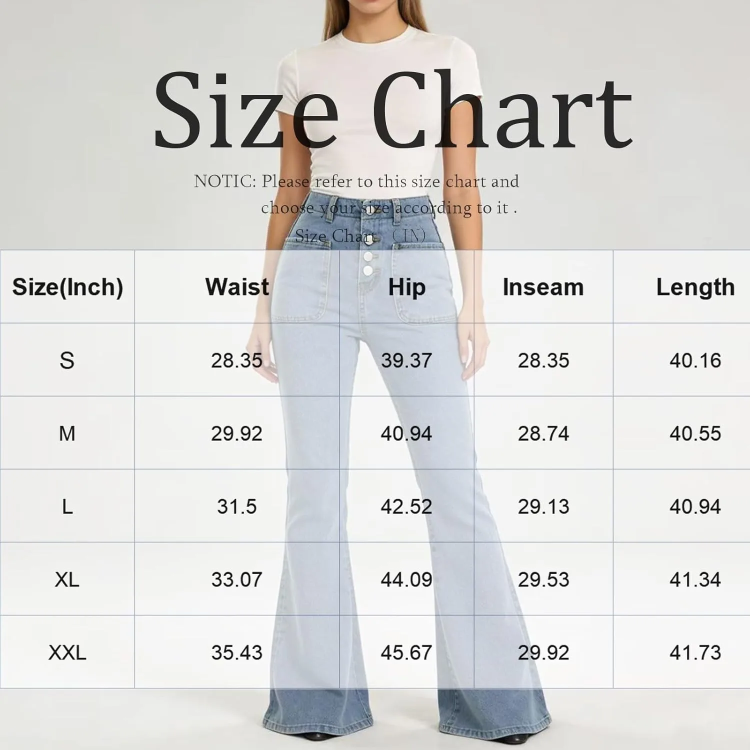 Женские джинсы denim stretchy bell bottoms с карманами — фото 4