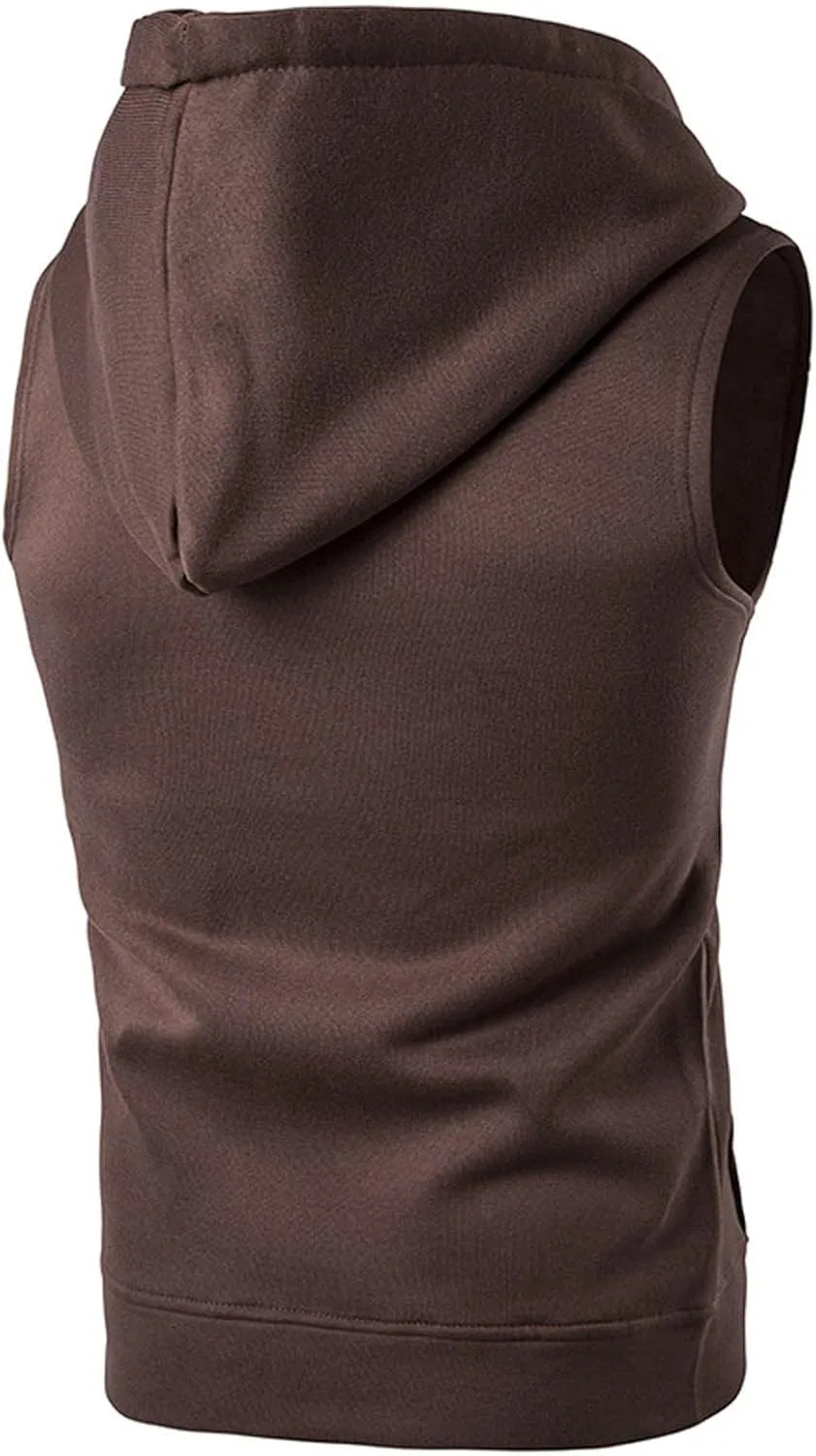Мужской худи-безрукавка Slim Fit с капюшоном и молнией — фото 3
