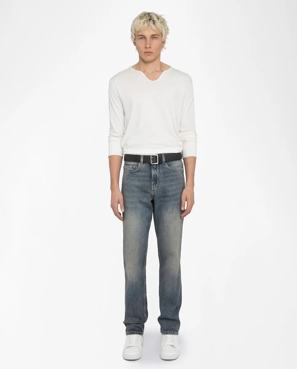 

Джинсы John Regular для мужчин с эффектом поношенности Zadig & Voltaire, светло-голубой